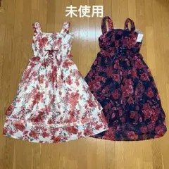 axes femme　ハイビスカス柄　ワンピース　アクシーズファム　ノースリーブ