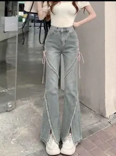 SHEIN フレアデニム リボンのサムネイル