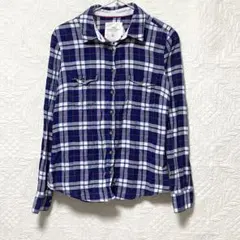 エイチアンドエム 長袖シャツ チェック 青系 38
