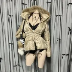 平成ギャル y2k　リアルファー　フード　ダウン　フェアリーグランジ　パーカー