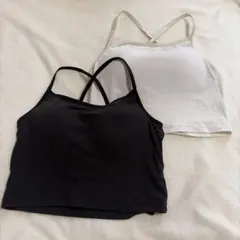 gu カップ付きキャミソール M 2枚セット　白　黒