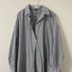 【URBAN RESEARCH】ヒッコリー　長袖シャツロング丈　ピンストライプ