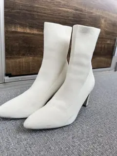 RANDA 23秋冬 ストレッチ プレートヒールソックスブーツ