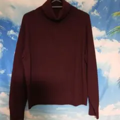 UNIQLOレディース タートルネック ニット ボルドー