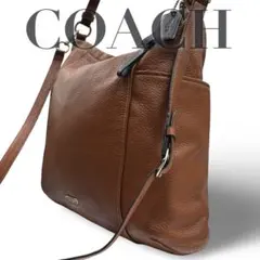【良品】コーチ　2way ショルダーバッグ　ハンド　レザー　ブラウン　斜め掛け