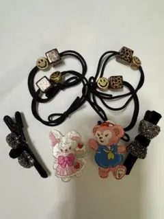 可愛いキャラクターのヘアアクセサリーセット