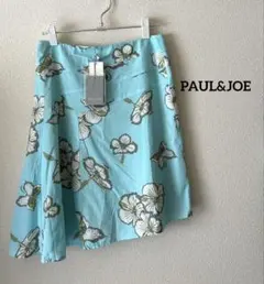 美品✨PAUL&JOE フランス製　アシメントリースカート ハイビスカス　蝶のサムネイル