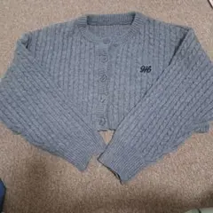 GRLリブ編みクロップドカーディガン