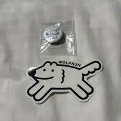 まとめ売りやさしいおおかみウルフくん 缶バッジステッカーセット