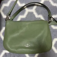 値下げ中！COACH グリーンショルダーバッグ