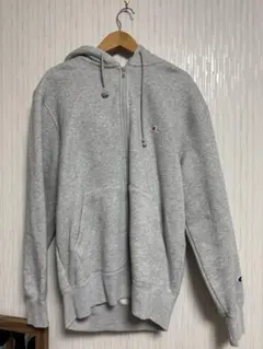 Champion グレー ジップアップフーディ Lサイズ