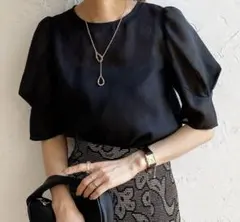 JUNOAH★ブラウス パフスリーブシアー