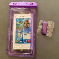 新品⭐️スマホ防水ケース 7.0インチ対応 海 水中 パープル