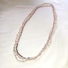 パール ビーズ 多重巻きロングネックレス