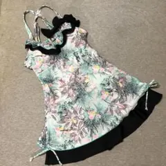 新品　La Jalma ワンピース　水色　Mサイズ　花柄　鳥　ボタニカル