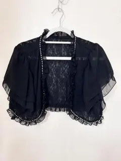 ボレロ　4L　ブラック　パール付き　結婚式　パーティ