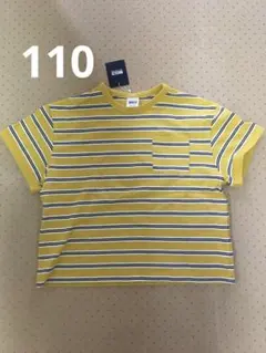 新品　BREEZE ボーダーTシャツ イエロー 110のサムネイル