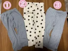 ベビー服 パンツセット 95cm以下 グレー・ドット柄　3点セット