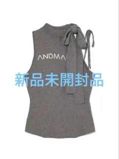 ネイビー ANDMARY Mary logo ribbon tank ANDMARY】Mary logo ribbon tank
