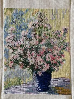 クロスステッチ完成品　花