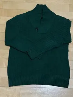 アーバンリサーチ　ダークグリーン リブ編み セーター
