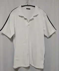 お値下げ　ポロシャツ　半袖　肩ボーダーライン　XL