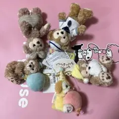 ダッフィー フレンズ　ぬいぐるみバッジ　ストラップ　5体