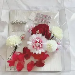 成人式　和装用　髪飾り　ネイルチップ　4点セット　和装小物