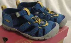 美品　キーンキッズ　サンダル　シューズ　ブルー　19.5 KEEN　シーキャンプ