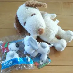 SNOOPY ぬいぐるみ&ストラップ&キーチェーン 3点セット まとめ売り