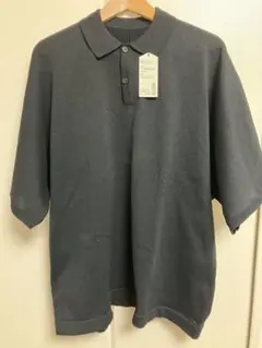 mujilabo ムジラボ 無印良品　乾きやすいニットポロシャツ 黒　XL