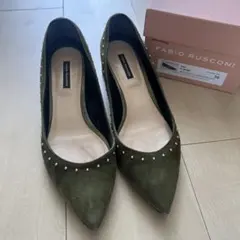 FABIO RUSCONI スタッズポインテッドトゥパンプス39 箱付