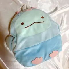 キャラクタークッション型リュック 水色 すみっこぐらし ぺんぎん？