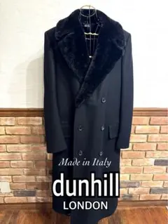 dunhill ブラック ダブルブレスト チェスターコート dunhill ブラック ダブルブレスト チェスターコート