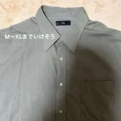 ワイシャツ メンズ 長袖 Mサイズ グリーン