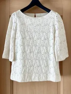 next eye 総レースプルオーバー　七分袖 クリーニング済み美品　レナウン