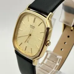 稼働・美品】SEIKO／9021-5250／八角形ケース／ゴールドブラック 