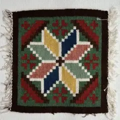 スウェーデン製 ヴィンテージ フレミッシュ織り 北欧伝統織物 マット 壁飾り　②