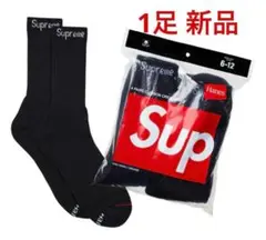 Supreme/Hanes Crew Socks ヘインズ　ソックス　黒1足