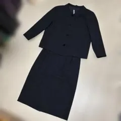 美品★yoshie inaba　スーツ 11号　黒　日本製　フォーマル