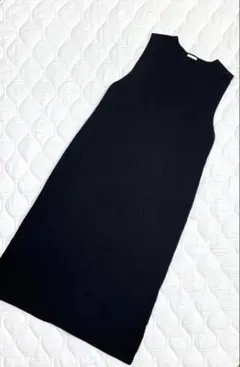 【XLサイズ】GU ニットワンピース ロング丈 ブラック