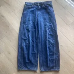 GUダークブルーワイドレッグデニム