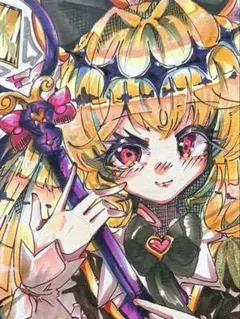 名探偵プリキュア！ キュアアルカナ・シャドウ 色紙 手描き - メルカリ