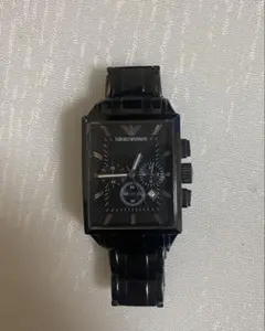 エンポリオアルマーニ ブラック クロノグラフ 腕時計