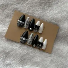 シックなネイルチップ 10個セット チェック柄