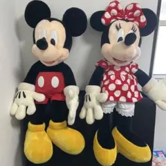 レトロ　ミッキー　ミニー　ビッグぬいぐるみ