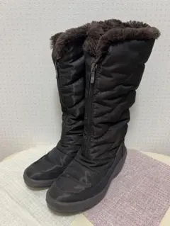 Hawkins Sport ファー付き フロントジップ ロングブーツ ブラウン