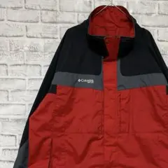コロンビア　マウンテンパーカー　レッド2XL ロゴ刺繍アウトドア0204