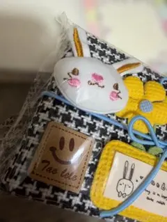 우사기 モチーフ 千鳥格子柄 ミニノート メモ帳