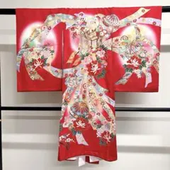 子供用着物　洗える着物　七五三　金駒刺繍　身丈98　裄46　着物　036tzのサムネイル